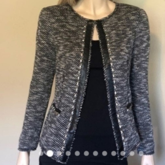 Cache women’s Blazer jacket Size 4 Color Black/White - Picture 2 of 13